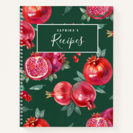 Libro de Recetas de Personalizable Pomegranate Roj