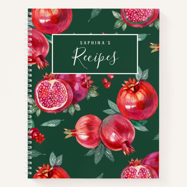 Libro de Recetas de Personalizable Pomegranate Roj (Anverso)