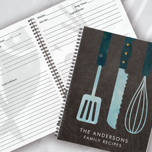 Libro de recetas de utensilios de cocina de cuero  (Subido por el creador)