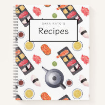 Libro de recetas del patrón nigiri de sushi japoné