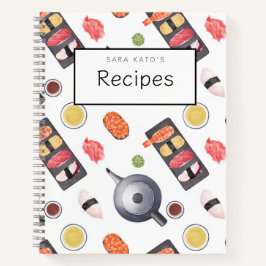 Libro de recetas del patrón nigiri de sushi japoné