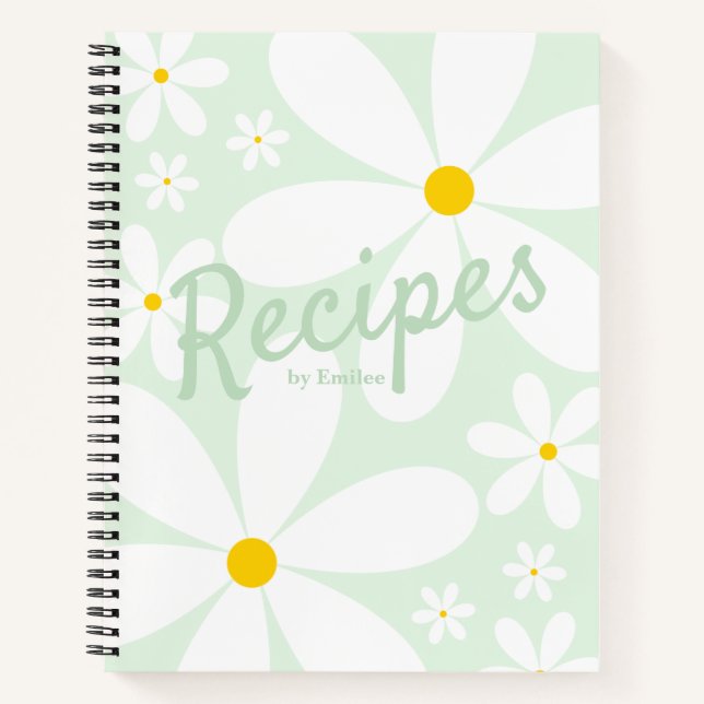 Libro de recetas en blanco | Flores de margarita e (Anverso)