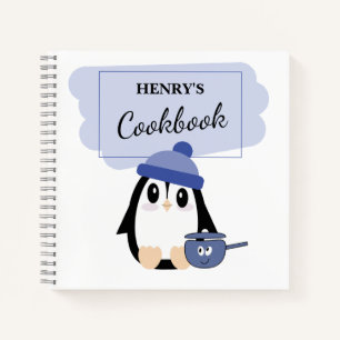 Libro de recetas en blanco para escribir (pingüino