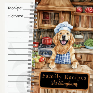 Libro de Recetas en Espiral Chef Golden Retriever
