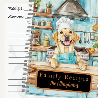 Libro de recetas en espiral del chef Labrador Retr