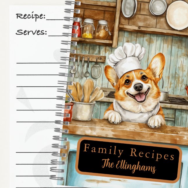 Libro de Recetas en Espiral del Chef Perro Corgi (Subido por el creador)