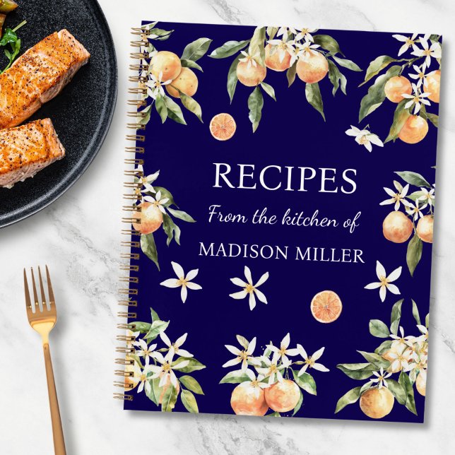 Libro de Recetas Familiar Floral Naranja Acuarela (Subido por el creador)