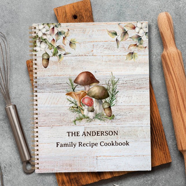 Libro de Recetas Familiares de Champiñones Rústico (In situ)
