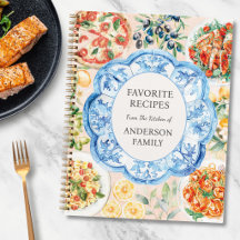 Libro de Recetas Familiares Mediterráneas Acuarela