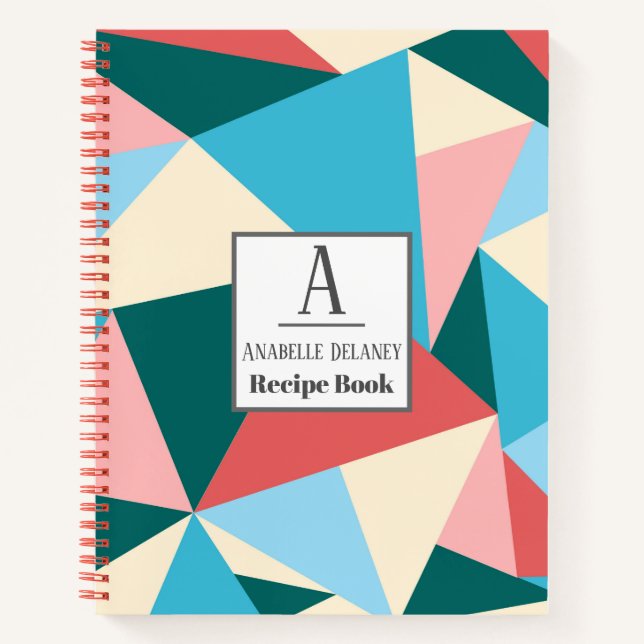 Libro de recetas geométricas de triángulos colorid (Anverso)