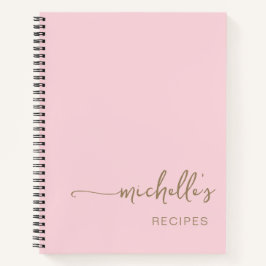 Libro de Recetas Gold Signature Script Tinta Rosa 