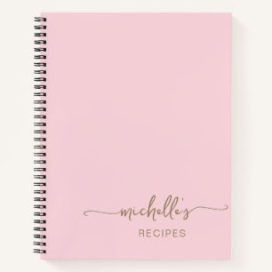 Libro de Recetas Gold Signature Script Tono Rosa R