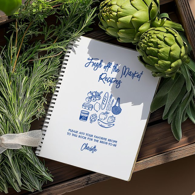 Libro De Recetas Para Invitados De Despedida De So (Fresh Off The Market Bridal Shower Guest Recipe Notebook)