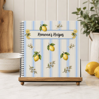Libro de Recetas Personalizadas con Limones/Rayas