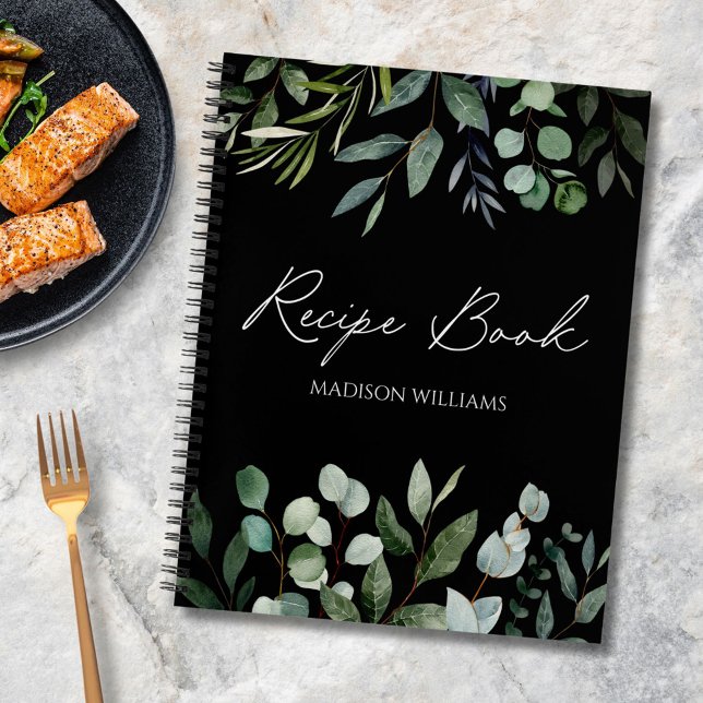Libro de Recetas Personalizadas Elegante Verde Euc (In situ)