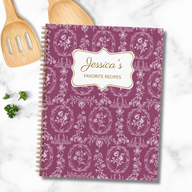 Libro de Recetas Personalizado con Nombre y Floral (Subido por el creador)