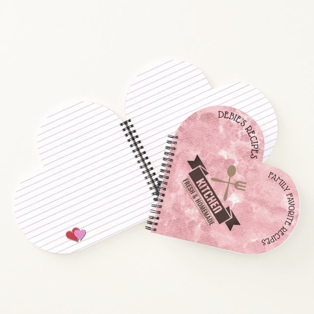 Libro de Recetas Personalizado - Corazón con Forma (Interior)