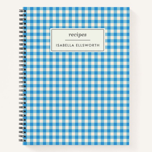 Libro de Recetas Personalizado Cute Retro Preppy A (Anverso)