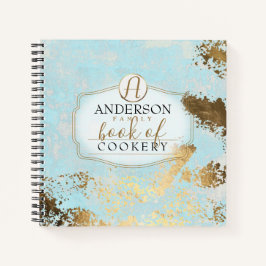 Libro de recetas personalizado de flake de oro de 