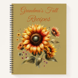 Libro de recetas personalizado de girasoles de oto