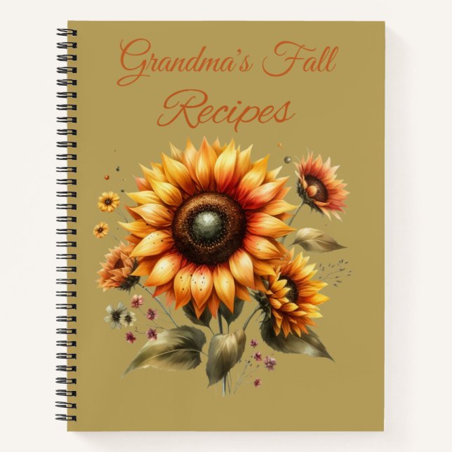 Libro de recetas personalizado de girasoles de oto (Anverso)