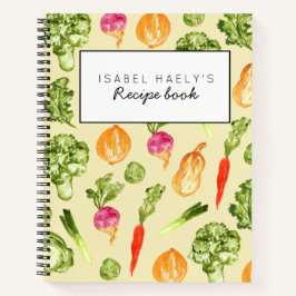 Libro de recetas personalizado de verduras amarill