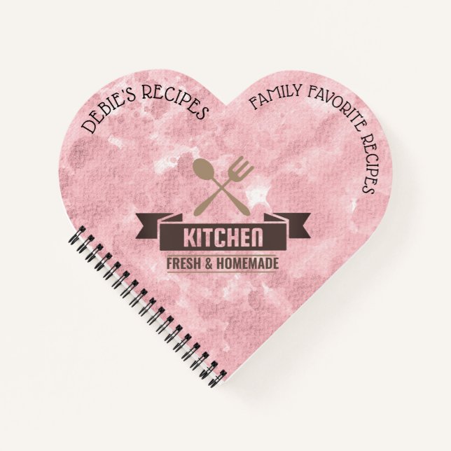 Libro de recetas personalizado en forma de corazón (Anverso)