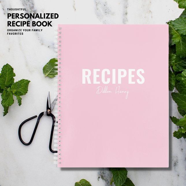 Libro de recetas personalizado moderno Rubor Pink  (Subido por el creador)