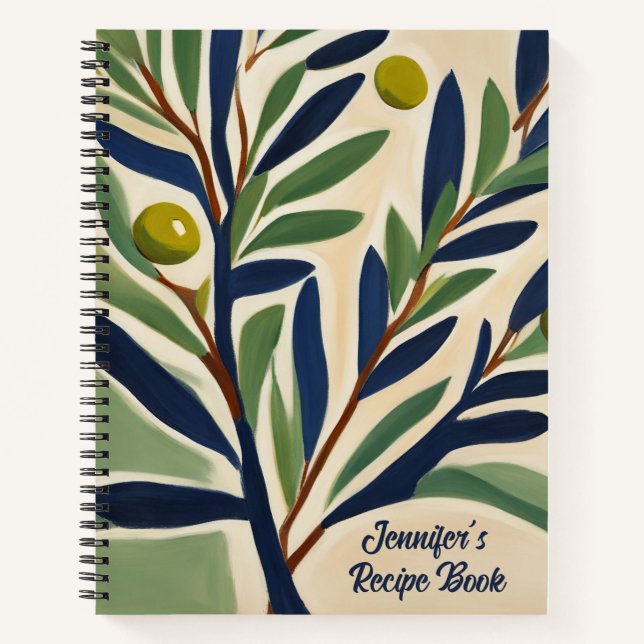 Libro de Recetas Personalizado Rama de Olivo Elega (Anverso)