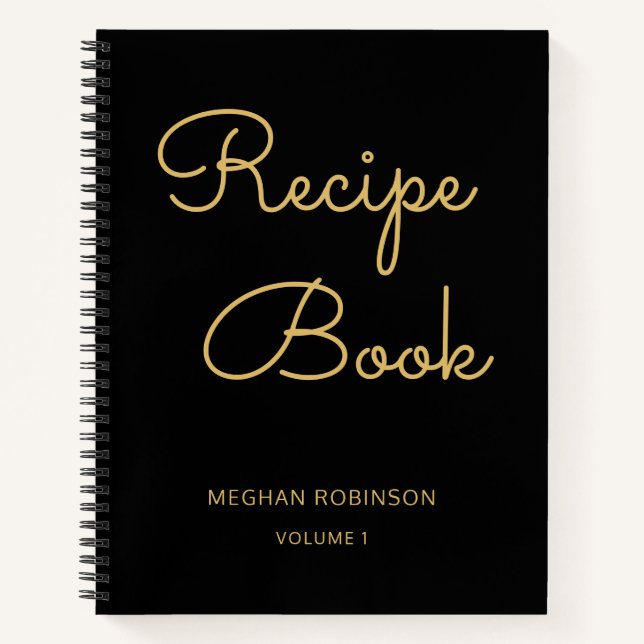 Libro de Recetas Personalizado Rosa Dorado de Chic (Anverso)