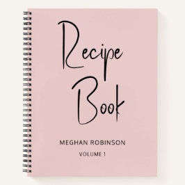 Libro de Recetas Personalizado Rosa Rubor Femenino