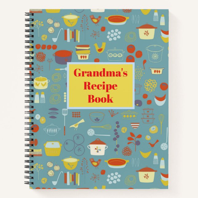 Libro de recetas retro de personalizable (Anverso)