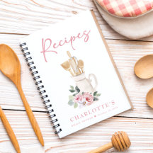 Libro de Recetas Rosa Personalizado para la Cocina