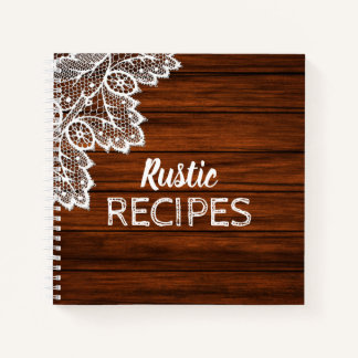 Libro de recetas rusas de madera y encaje