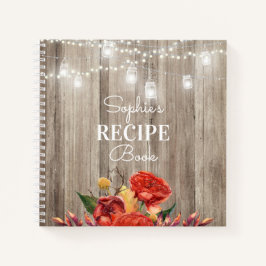 Libro de recetas Rústico Floral Barn Wood & Lights
