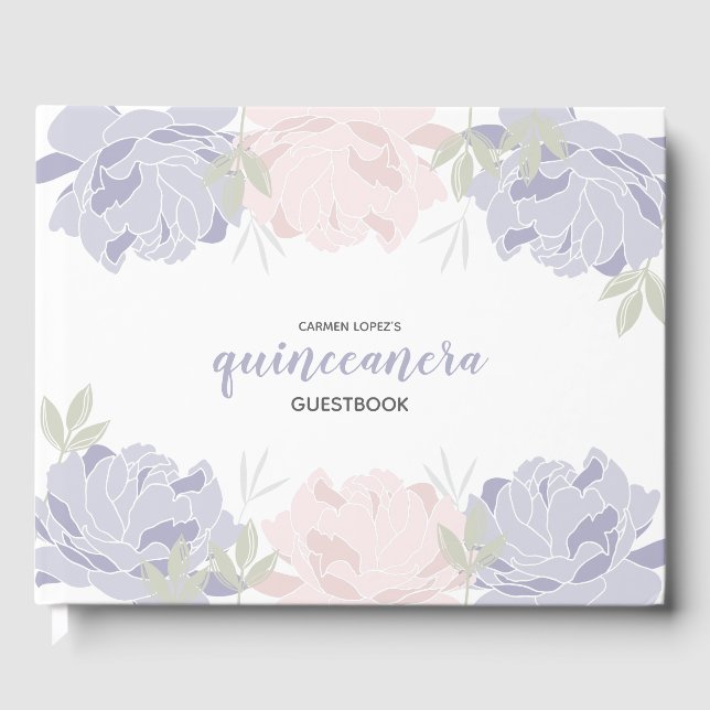 Libro de visita de Quinceanera para pastel Pink &  (Anverso)