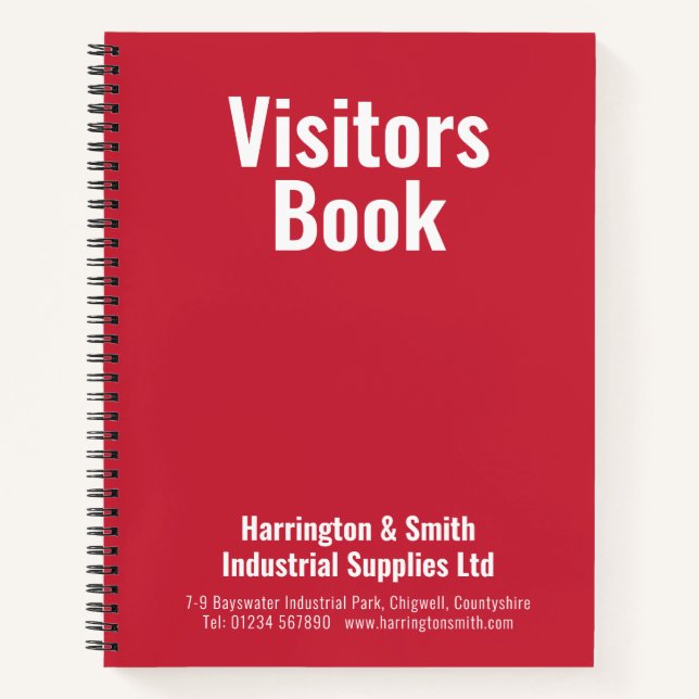 Libro de visitantes para empresas (Anverso)