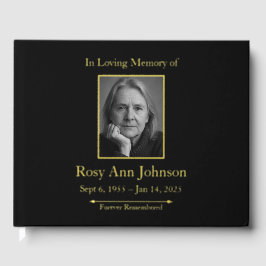 Libro De Visitas С ustom Relieve metalizado Funeral Memorial