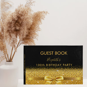 Libro De Visitas 100.ª fiesta de cumpleaños glamur de arco de oro n