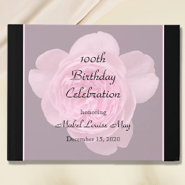 Libro De Visitas 100.º Birthday Pink Rose Guest Book