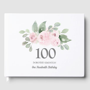Libro De Visitas 100.º cumpleaños Floral rosa