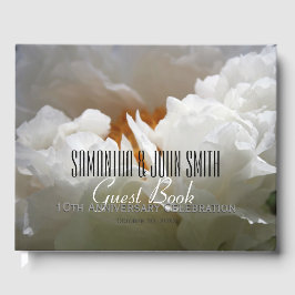 Libro De Visitas 10.º Fiesta de Aniversario Boda W Peony Guest Book