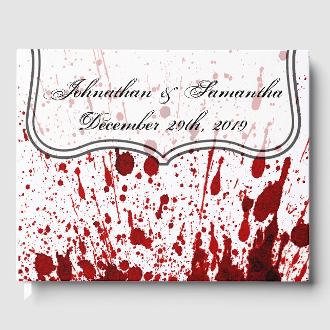 Libro De Visitas 122 páginas Boda Guestbook Blood Splatter Vampire (Anverso)