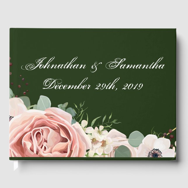 Libro De Visitas 122 páginas Boda Guestbook Geometric Garden Hunter (Anverso)