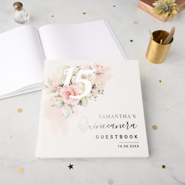 Libro De Visitas 15th Birthday Quinceanera Celebration (Anverso Abierto)