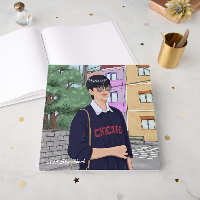 Libro De Visitas 2025 Sketchbook for Artists - Personalizable (Anverso Abierto)