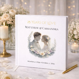 Libro De Visitas 25th Wedding Anniversary Gold Foil Celebration