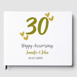 Libro De Visitas 30 años feliz pareja de bodas grises dorados