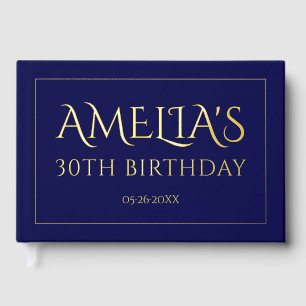 Libro De Visitas 30 cumpleaños fiesta Relieve metalizado de oro bor