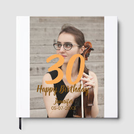 Libro De Visitas 30th birthday add name date year white photo
